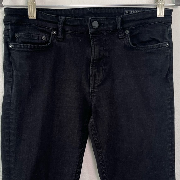 All Saints Jeans Women's 31 Black Mast Skinny Denim  Black Size 31x28 - Picture 3 of 10